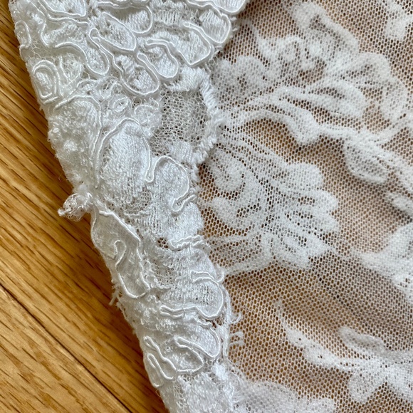 Alencon (French) ivory lace wedding dress bolero (topper) by Paloma Blanca - Picture 9 of 10